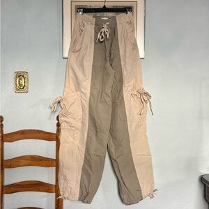 Gorpcore Two-Tone Khaki Cargo Balloon Pants